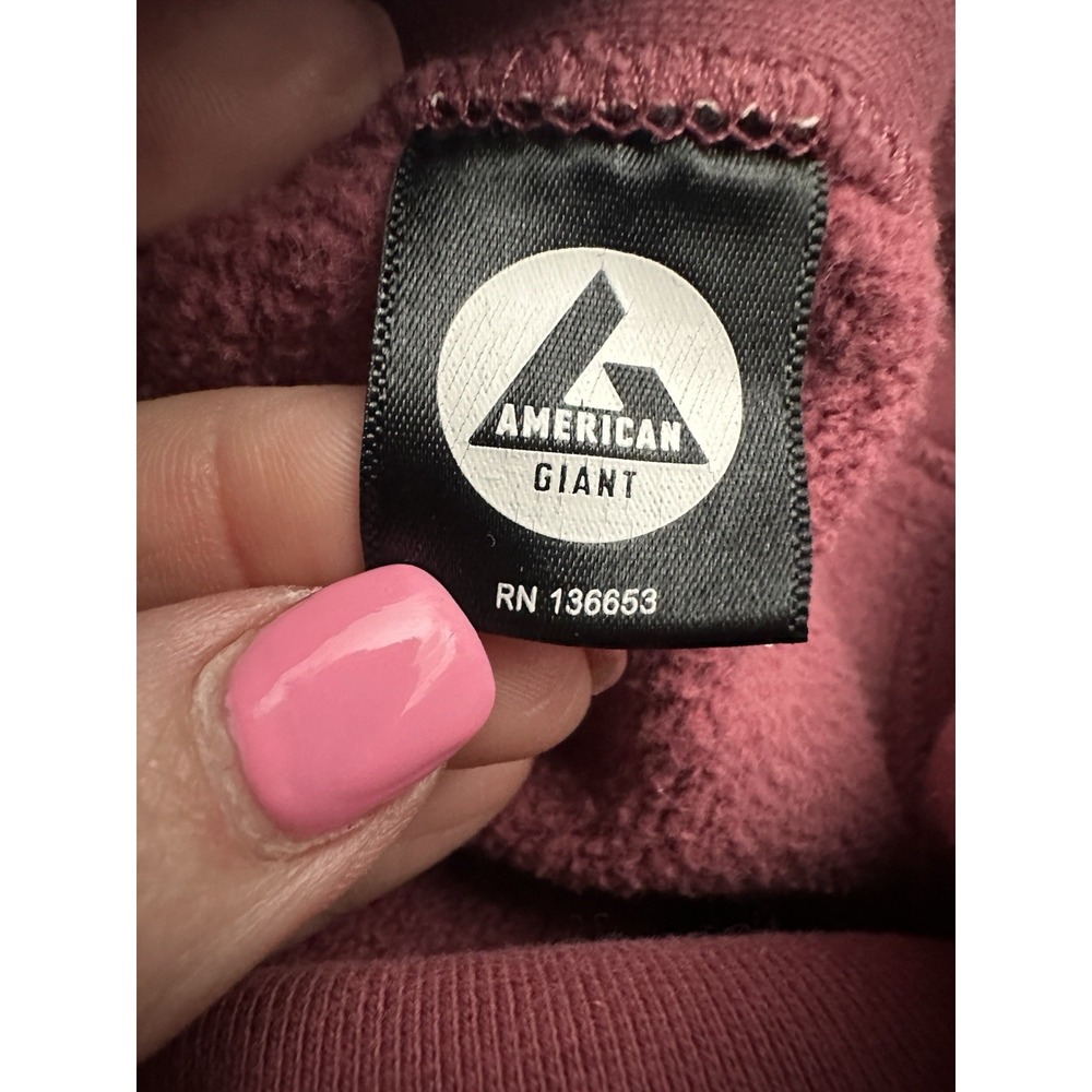 American Giant Hoodie Sweatshirt Womens Medium Vintage Wash Pink Pockets #HR-6 - Picture 4 of 9